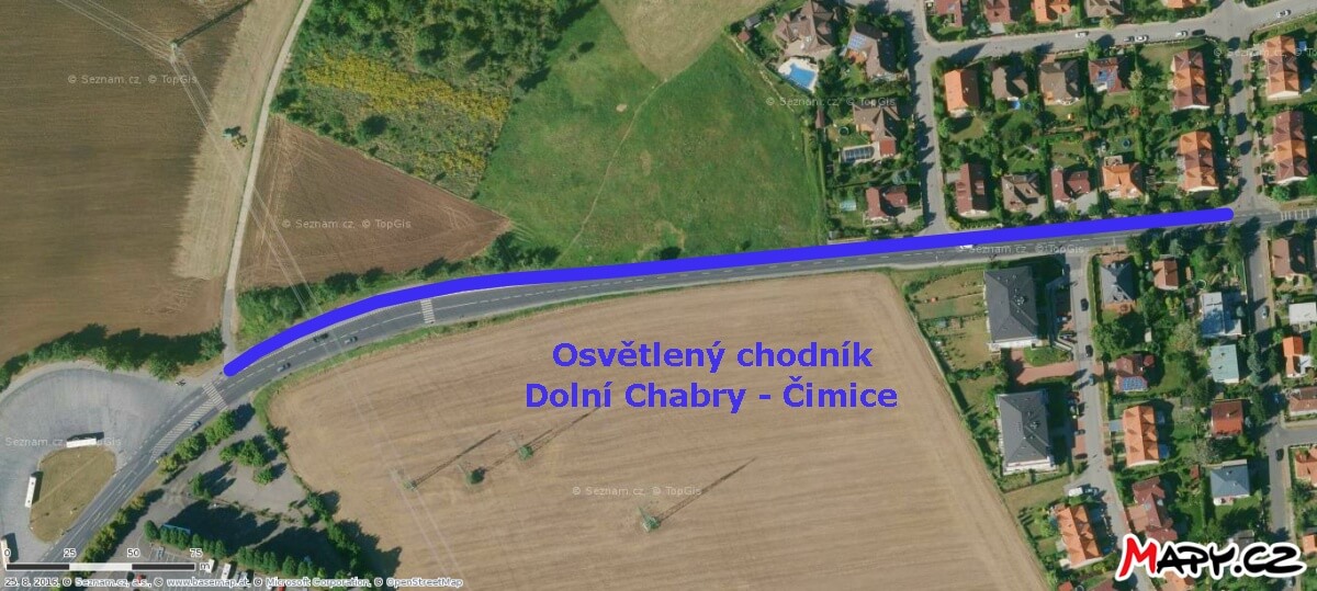 Trnitá cesta k chodníku Dolní Chabry – Čimice